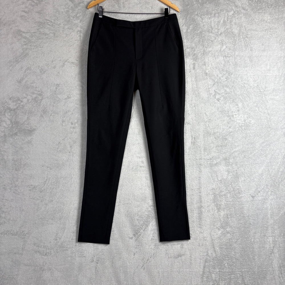 Alexander Wang Black Wool Blend Stitched Crease Tailored Trousers Pants Womens 8